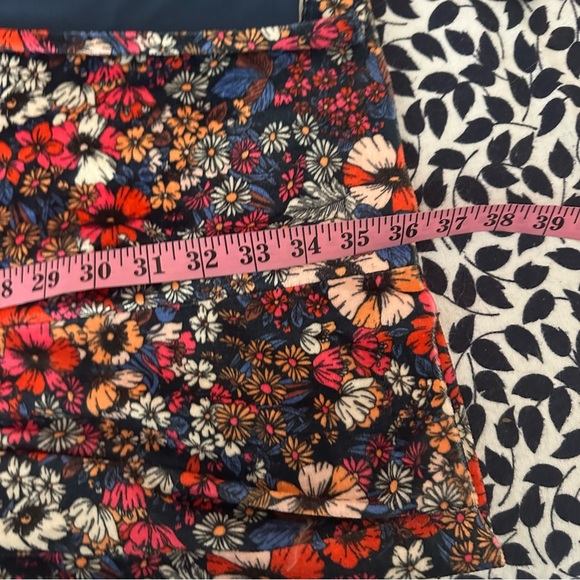 Sage Multicolored Velvet Floral Short Puffy Sleeve 3 Front Buttons Shift Dress S - Picture 16 of 16